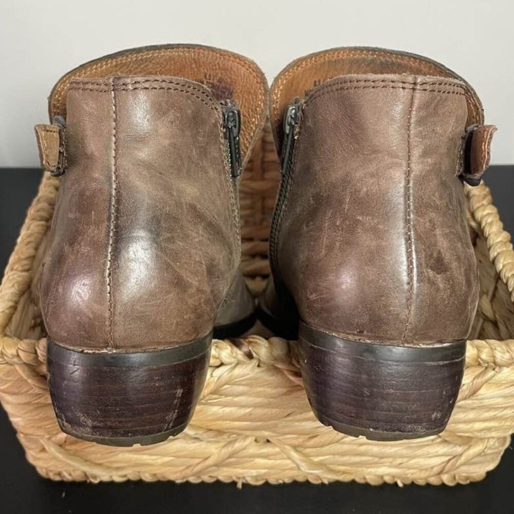 Born Distressed Brown Leather Ankle Boots Size 8.5 / 40 M Boho Moto Western - Picture 5 of 14